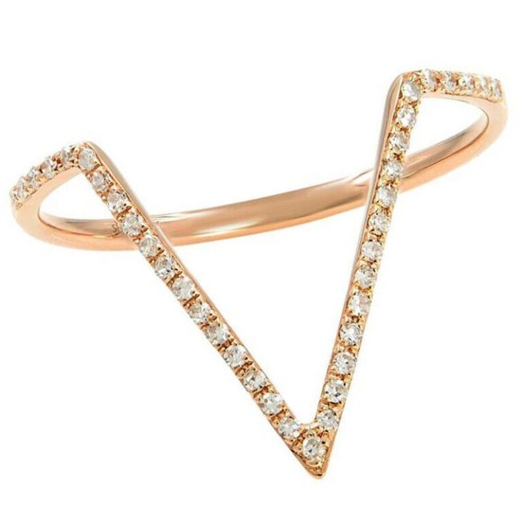 0.15 Carats Natural Diamond 14K Rose Gold Ring